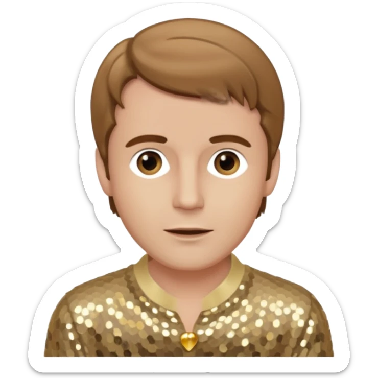 Jeremy Slate, Actor (1926-2006) with light brown hair, beige sequin outfit sticker