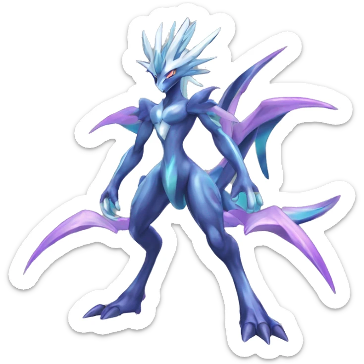  cool edgy shiny colorful godly ethereal Suicune-Dialga-Fakemon full body sticker