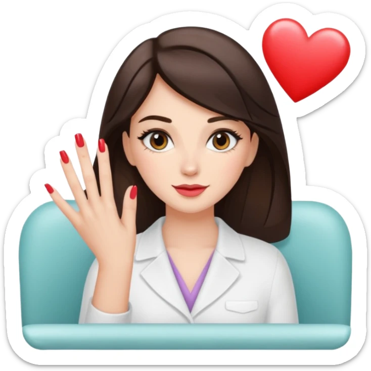 Brunette a manicure at nail salon wind club and I love it when I love it  sticker