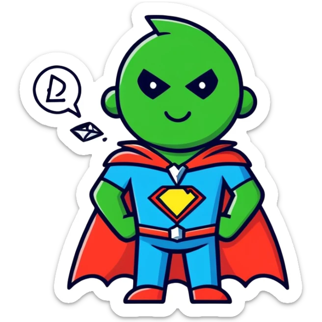 Design me a superhero who smokes marijuana and put a diamond necklace around his neck that says keelo sticker