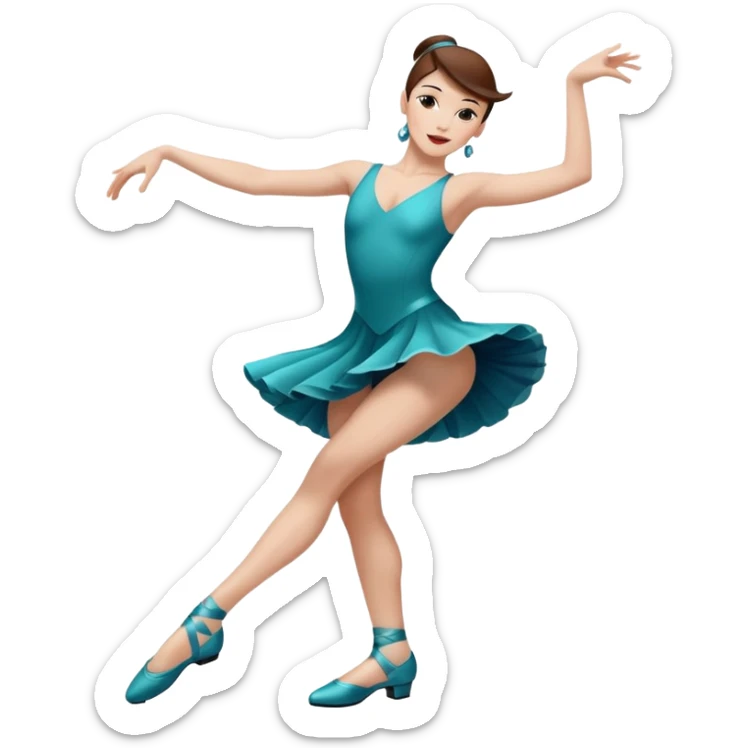 Jazz dancer white with brown hair wearing dance turning shoes not ballet shoes  sticker