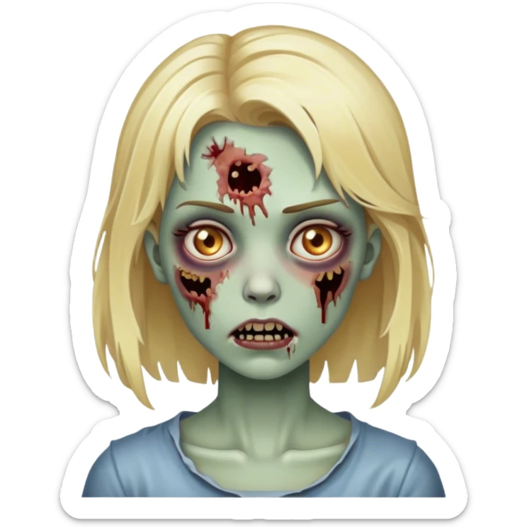 girl zombie with blonde hair emoji sticker