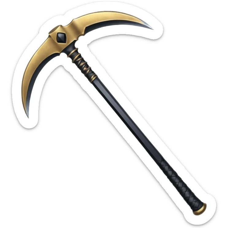 The scythe of the God of Death is long and straight. sticker