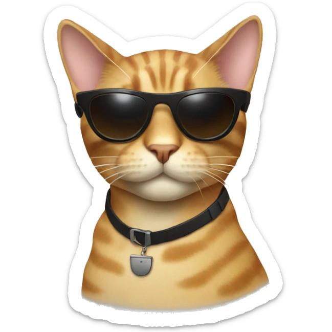 Cat with sunglasses sticker