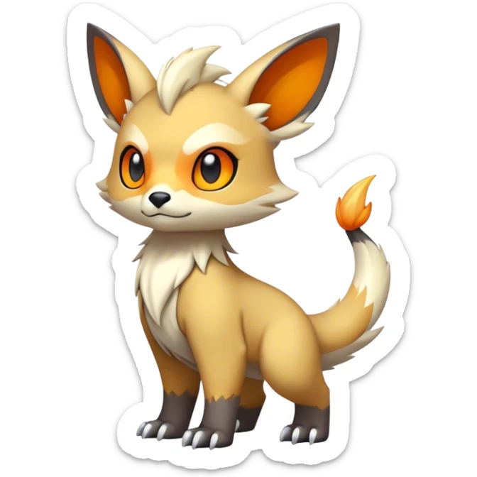 Cute cool edgy colorful fantasy animal hybrid Fakemon full body sticker