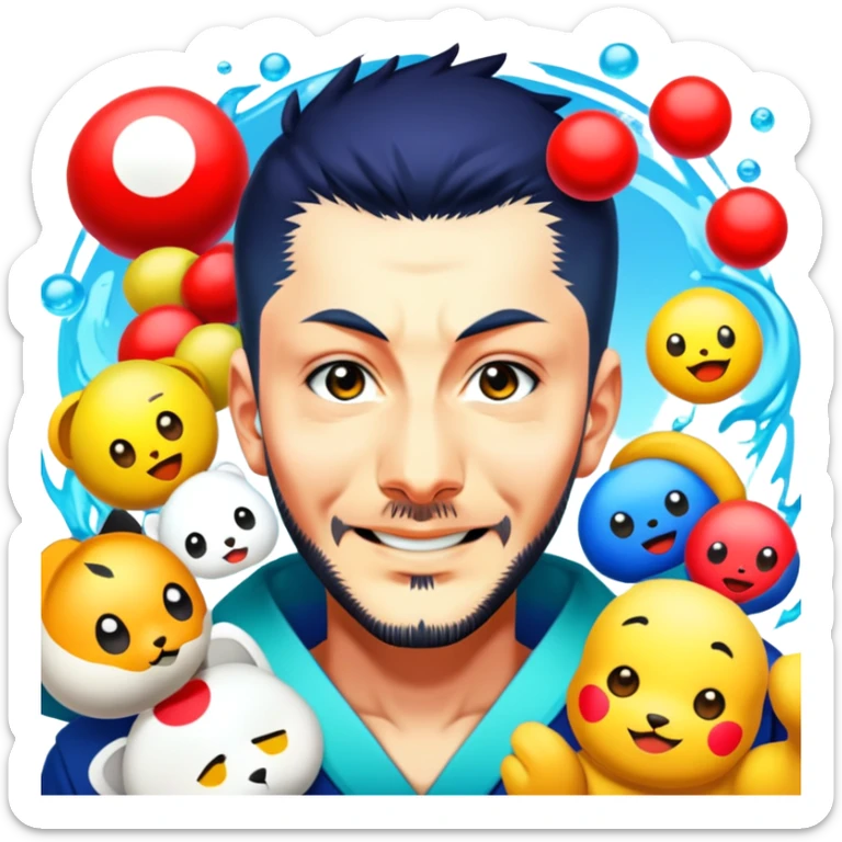 Remix in vibrant Japanese anime art sticker