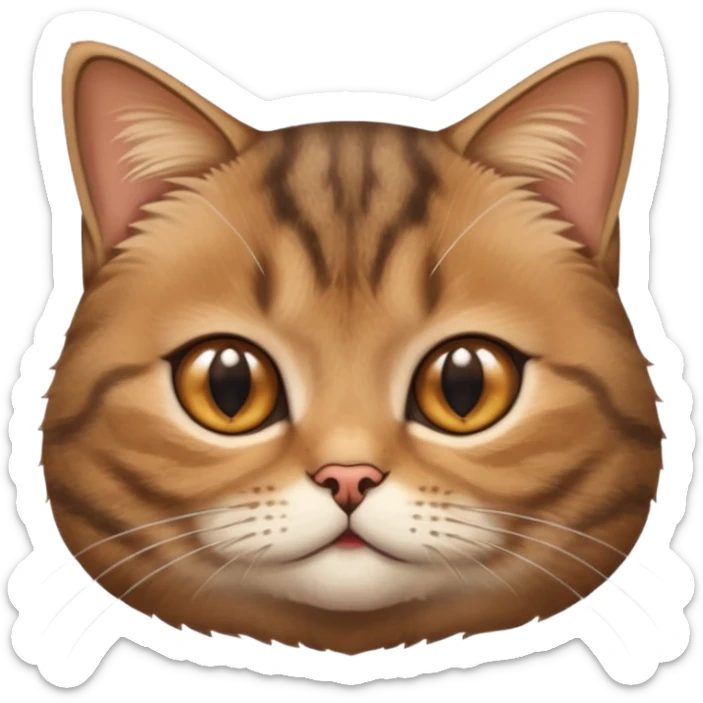 Face of a very cute Brown Tabby British Shorthair cat.Face of a very cute Brown Tabby British Shorthair cat. sticker