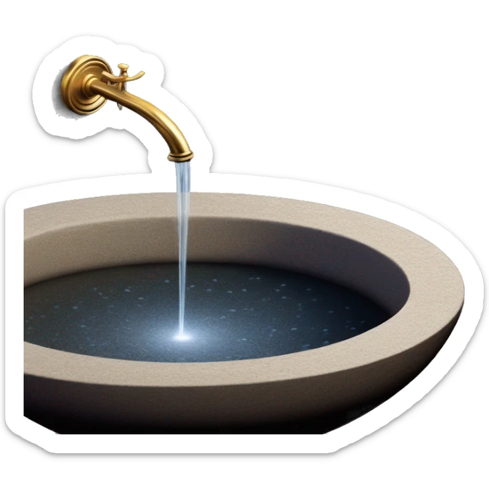 The Pensieve is a wide, shallow stone basin. Above it is the sparkle emoji. sticker