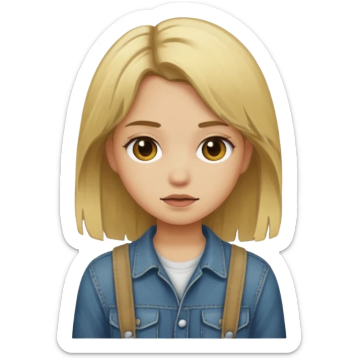 grunge girl with dirty blonde hair sticker