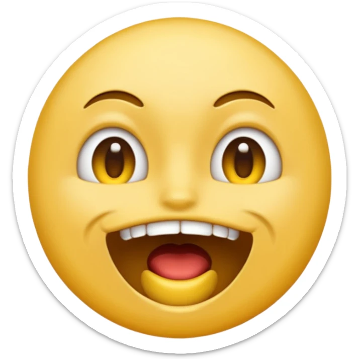 a face with a large opened mouth in emoji of whatsapp style (yellow). Larger is, better is sticker