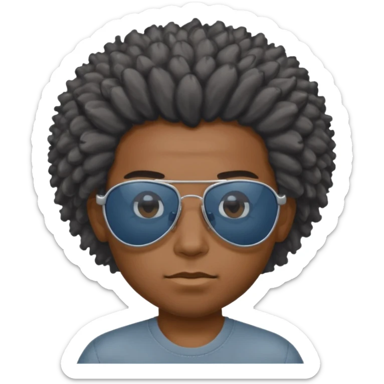 Un garçon,de couleur noir avec des lunettes de soleil grise,il a des cheveux crépus et au dessus de sa tete il est écrit BOUSS  sans qu’on voit ses yeux est ce qu’on peut mettre le même cadran de lunette que la première image et l’intérieur des lunettes en gris un peu bleu mais très foncé  sticker