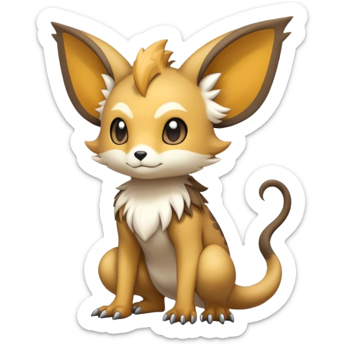 Cute cool fantasy animal hybrid Fakemon full body sticker