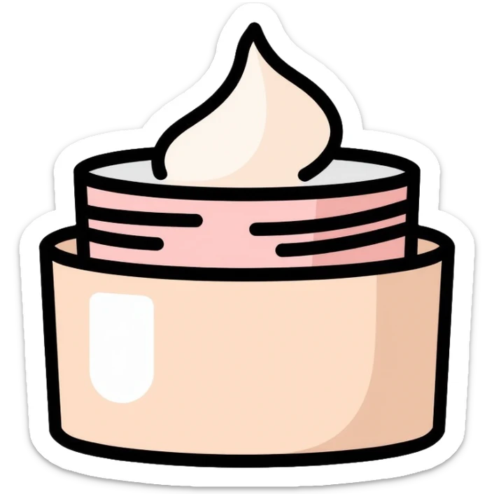 Facial moisturizer cream in jar, minimalist, rounded, soft pastel colors, no outline sticker