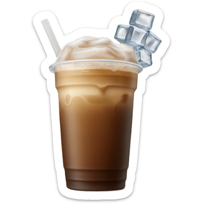 Starbuck ice coffee with ice cubes sticker