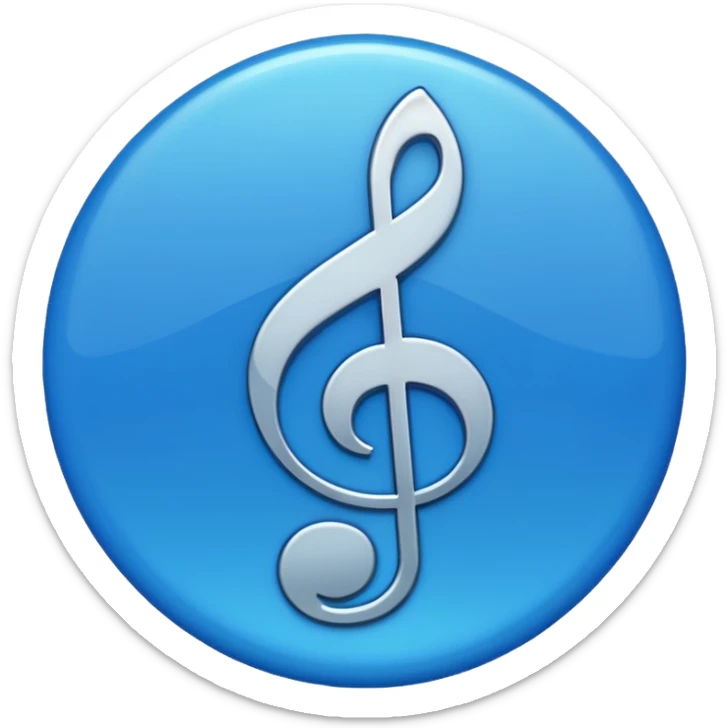 Create an emoji that looks just like the Instagram verified blue tick but with a music symbol in the middle instead of a tick sticker