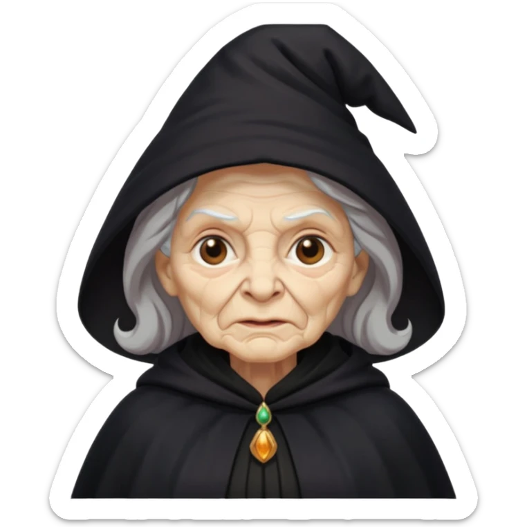 black old witch sticker