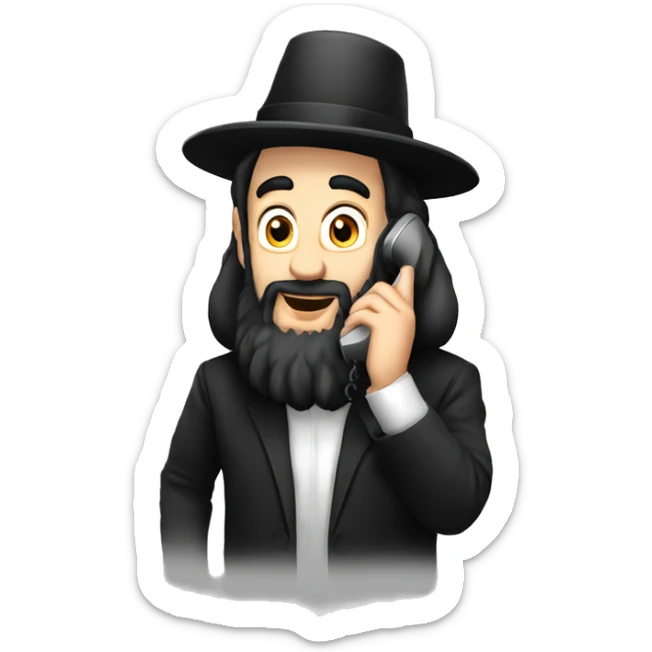 Hasidic Jewish guy on the phone saying Call me after yom tov sticker