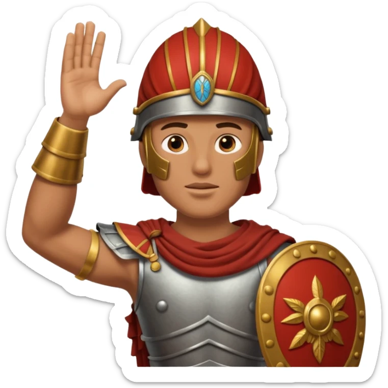 an ancient roman republic soldier doing the iconic ancient roman salute sticker