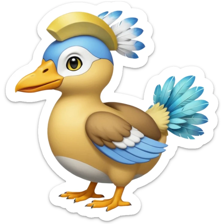 Meloetta-Psyduck-Swablu-Trico-Pokémon-Fakémon-fusion-hybrid-creature sticker