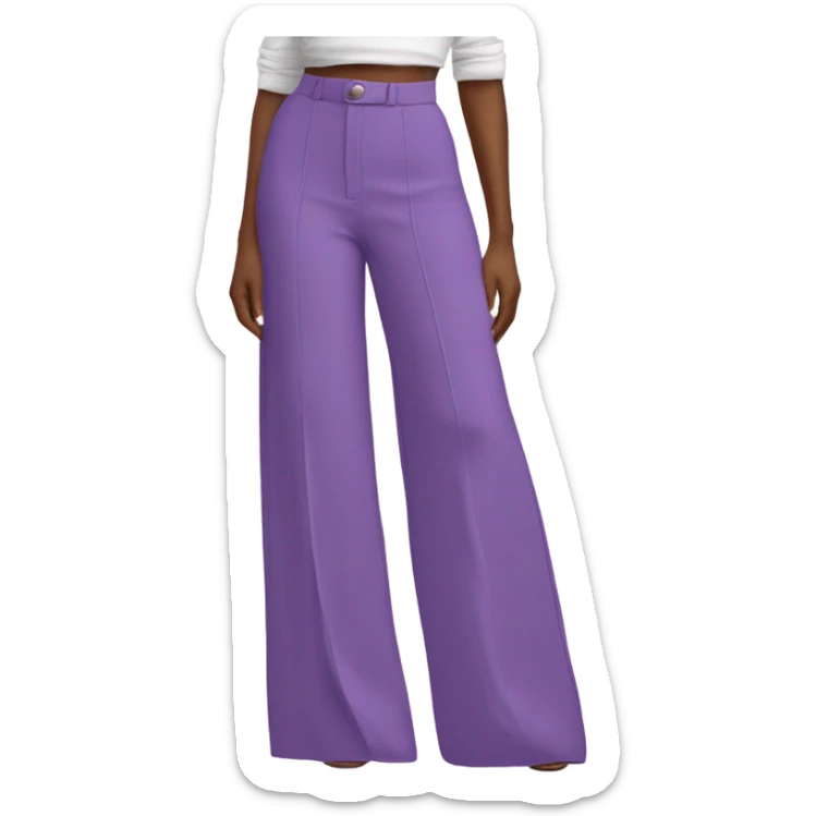 Realistic isolated pair of high waist long wide leg dressy casual pants in purple sticker