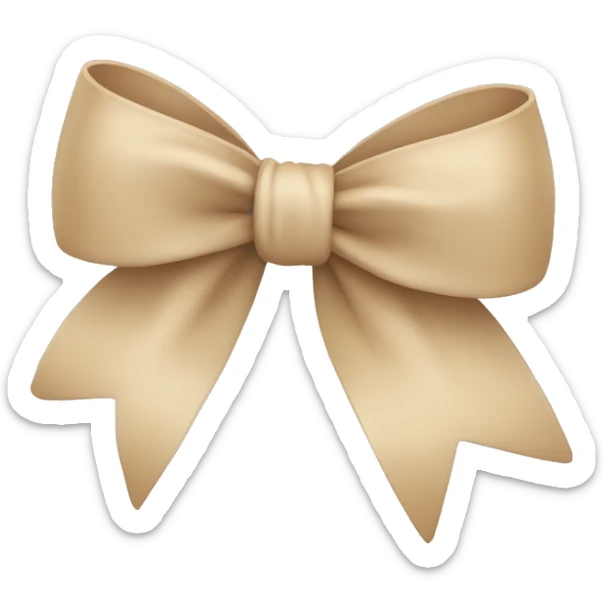 Beige bow sticker