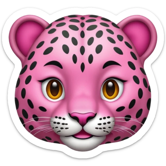 Emoji leopardo rosa cuerpo entero de lado y más realista de cuerpo completo sticker