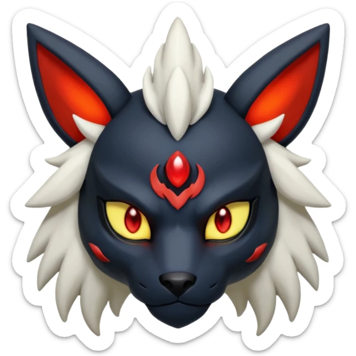 Handsome cool badass edgy Absol-Litten-Umbreon-Giratina-Yveltal-Pokémon-Fakémon-fusion-hybrid-creature sticker