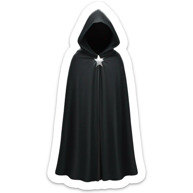 black starry cloak, no person, clothing, lots of silver stars sticker