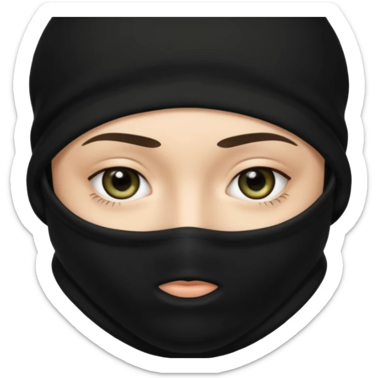Un joven con un pasamontañas negro que solo le deje ver los ojos y cejas sticker