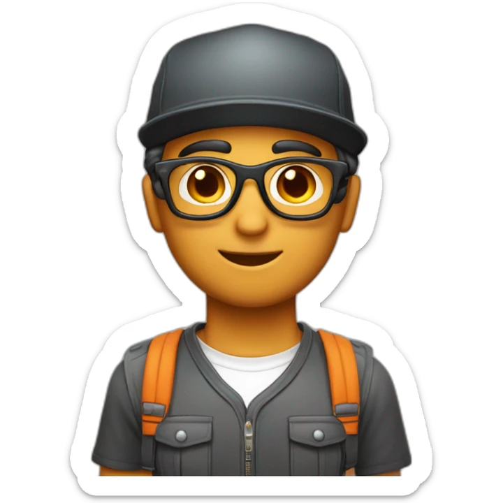 novio con gorra y novia pelo corto pelo naranja y gafas sticker