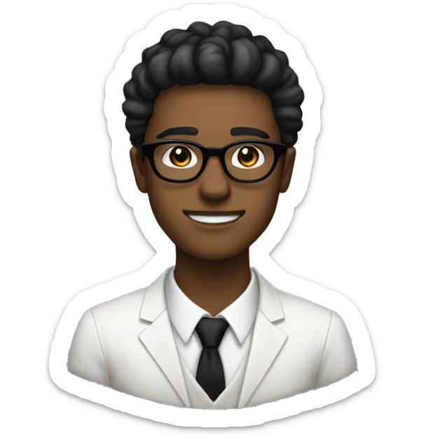 19 years old boy like a gentleman white skin tone. with black glasses wearing old money style sticker