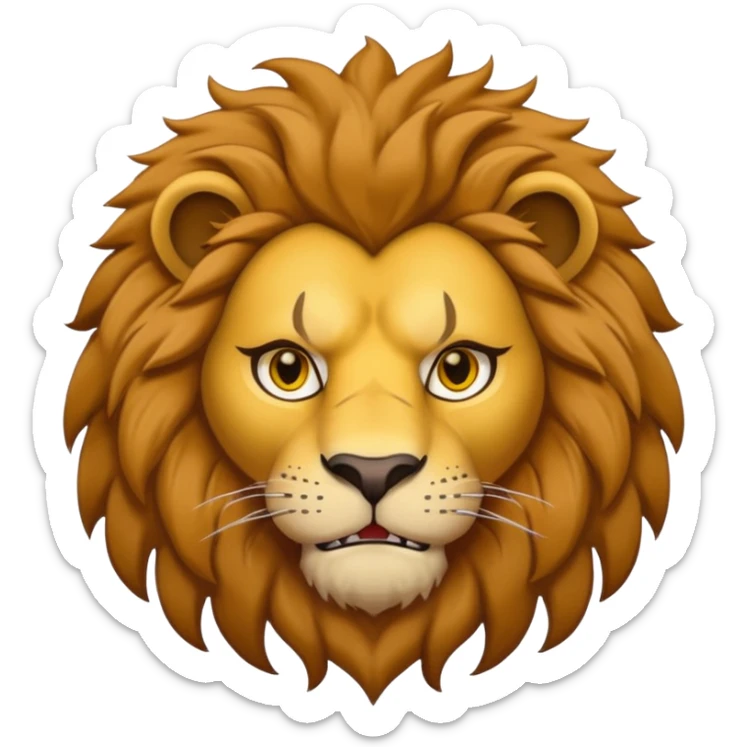 human in a lion costume, the lion face might be a little angry sticker