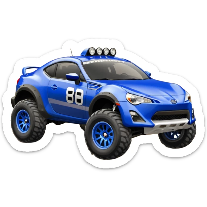 2013 scion fr-s ultramarine off road 4wd monster Baja dessert stadium racer number 86  sticker