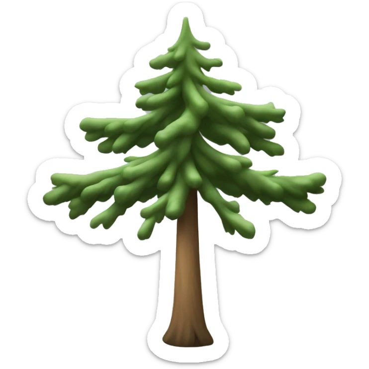  actual white fir christmas tree isolated.  sticker