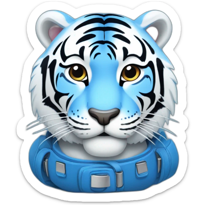 Blue cartoon tiger, white belly with the word Safebooks in the middle of its belly sticker