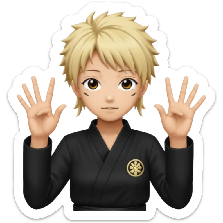 Megumi divine dogs hands sign from jujutsu kaisen  sticker