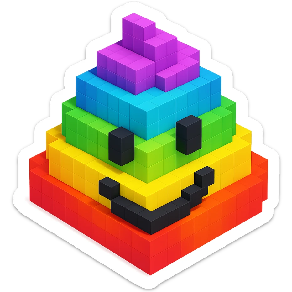 Poo rainbow  sticker