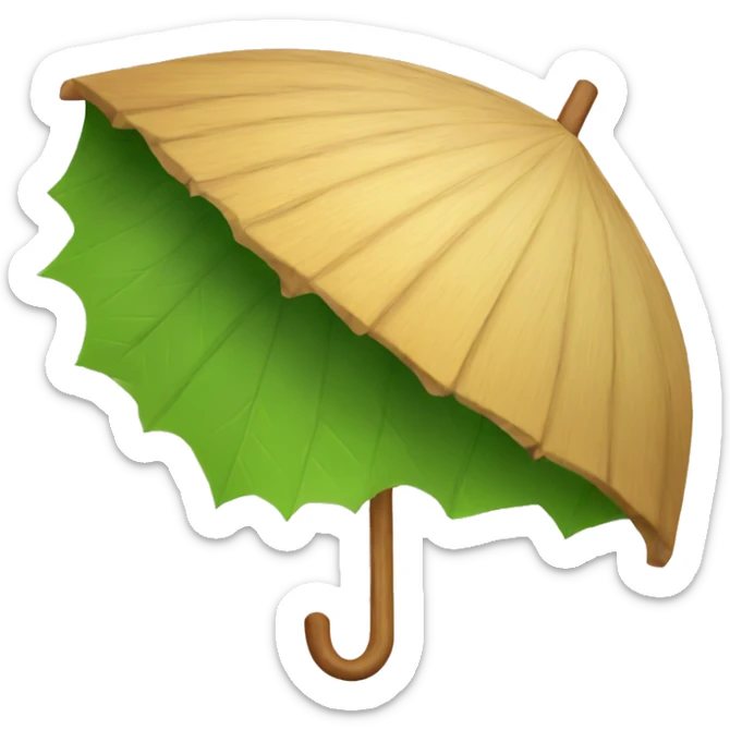 Wooden leaf umbrella sticker