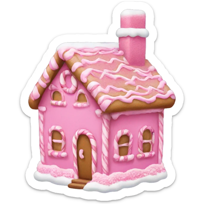 Pink gingerbread house sticker