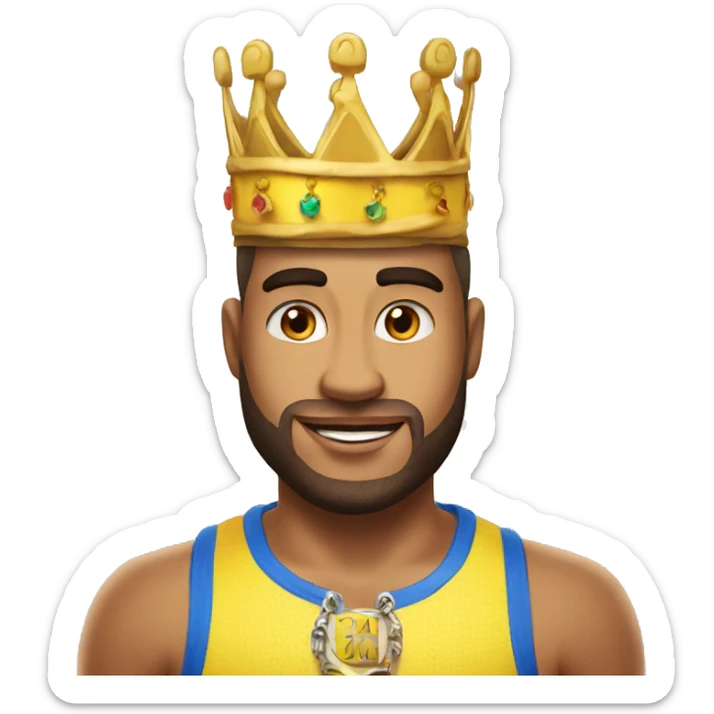 Elias from the dutch tv program ''ex on the beach double dutch'' wearing his famous crown sticker