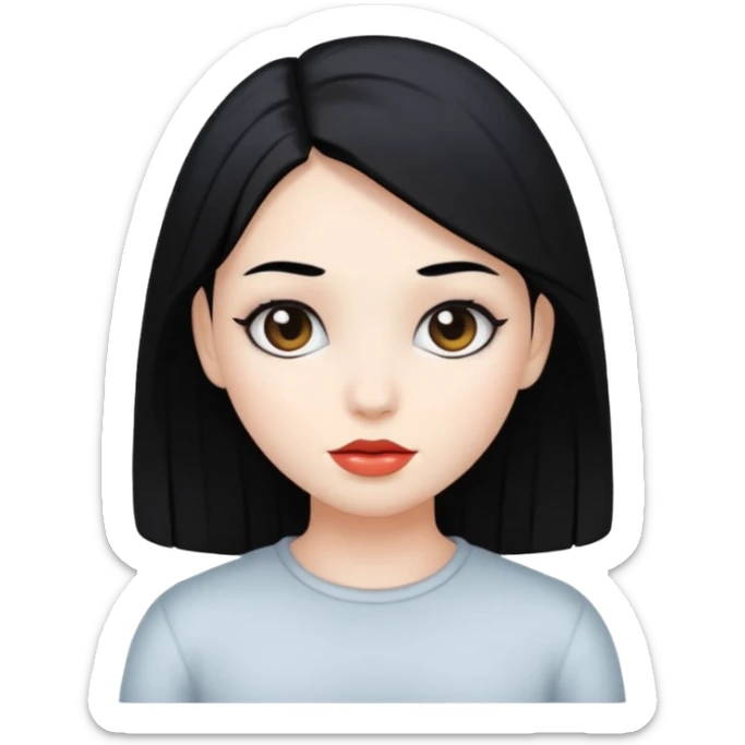 Girl with white skin and black hair  sticker