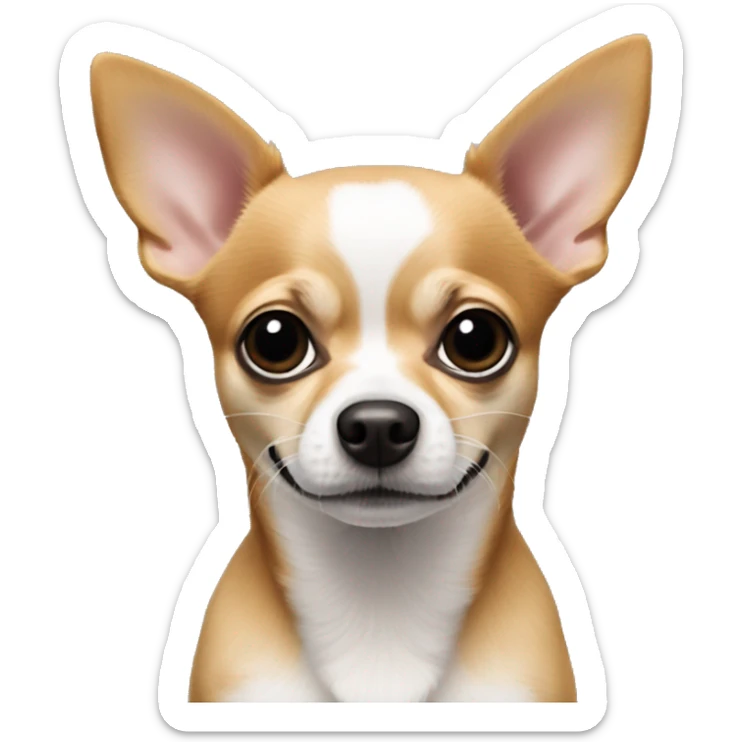 chihuahua crossed with a jack russel, change black nose to a PINK NOSE, short legs sticker