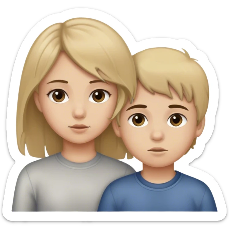Brunette Big sister little brother dirty blonde sticker