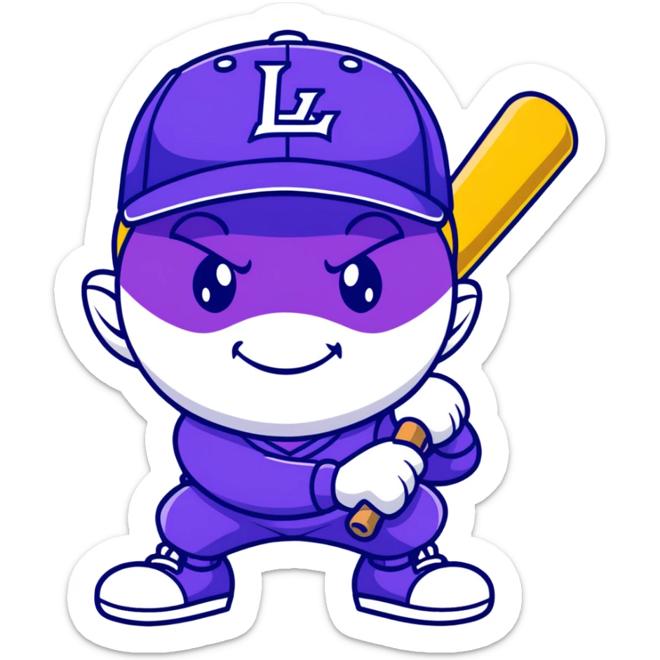 This character is “Dinger”, the mascot for the Louisville Bats, a Minor League Baseball team based in Louisville, Kentucky. sticker