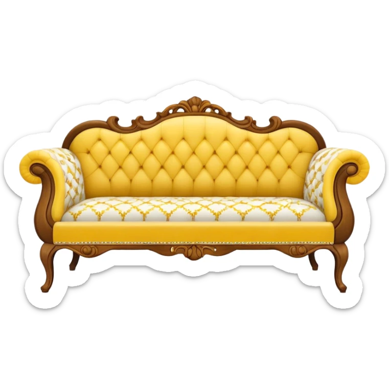 Yellow and white vintage couch sticker