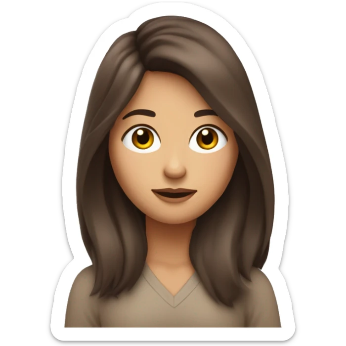 Emoji femme brune cheveux longs raides qui se tient la tête avec les mains par désespoir  sticker