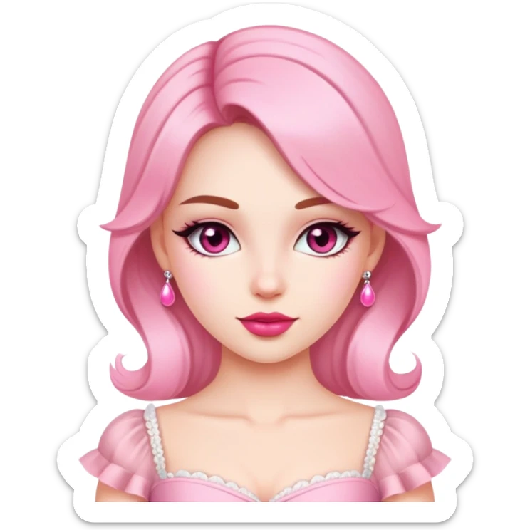 girl with a touch of pink and have a coquette outfit sticker
