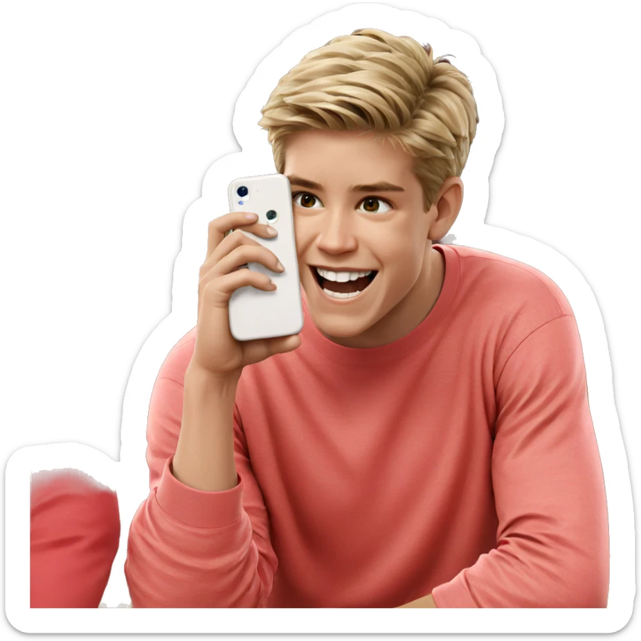 blonde boy smiling indoors sticker