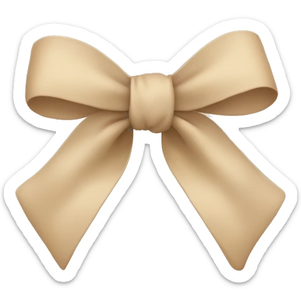 Beige bow sticker