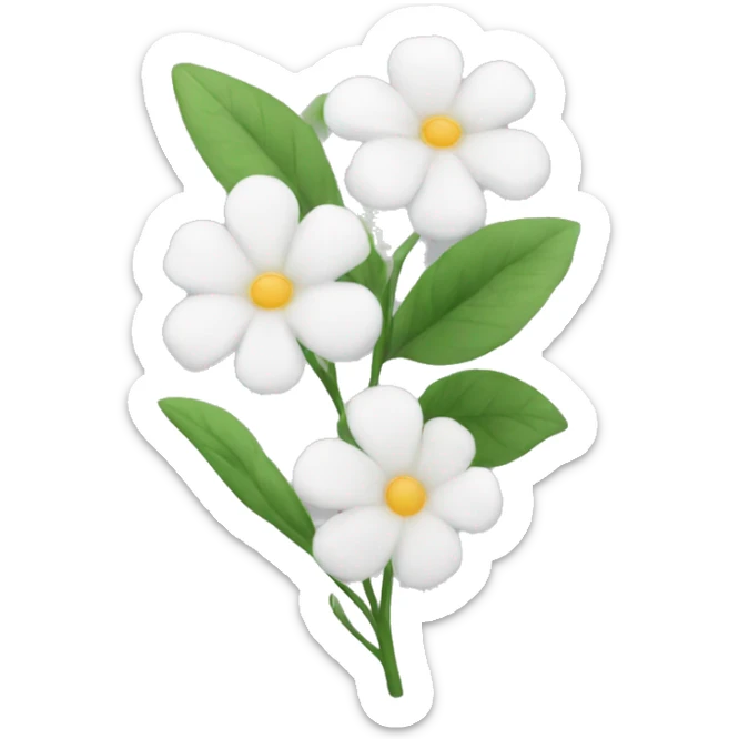 White flowers sticker